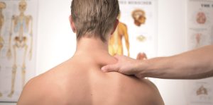 Man receives treatment for a neck innjury